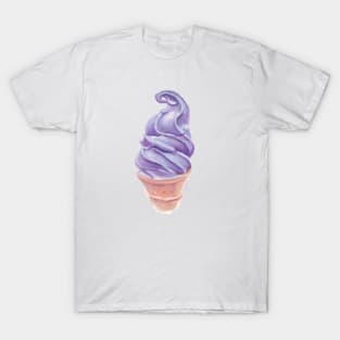 Purple Pencil-drawn Ice Cream Cone T-Shirt